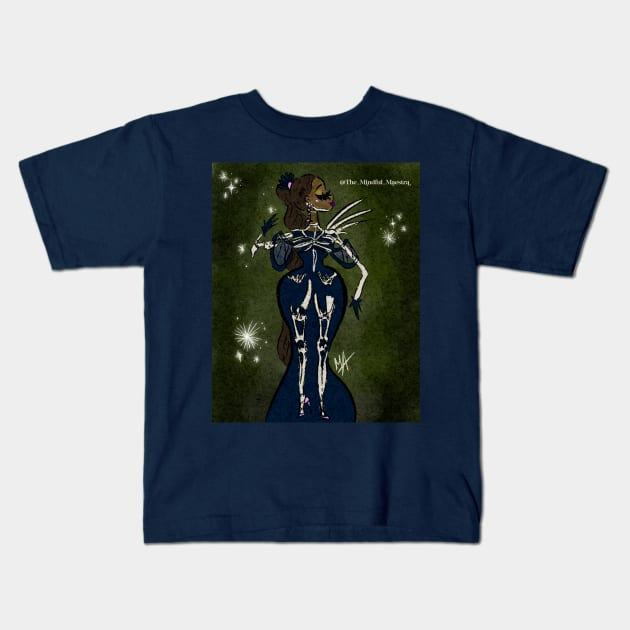 Gothic Dancing Skeleton Queen Kids T-Shirt by The Mindful Maestra